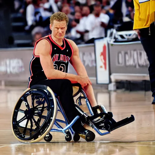 Prompt: michael jordon wheelchair basketball