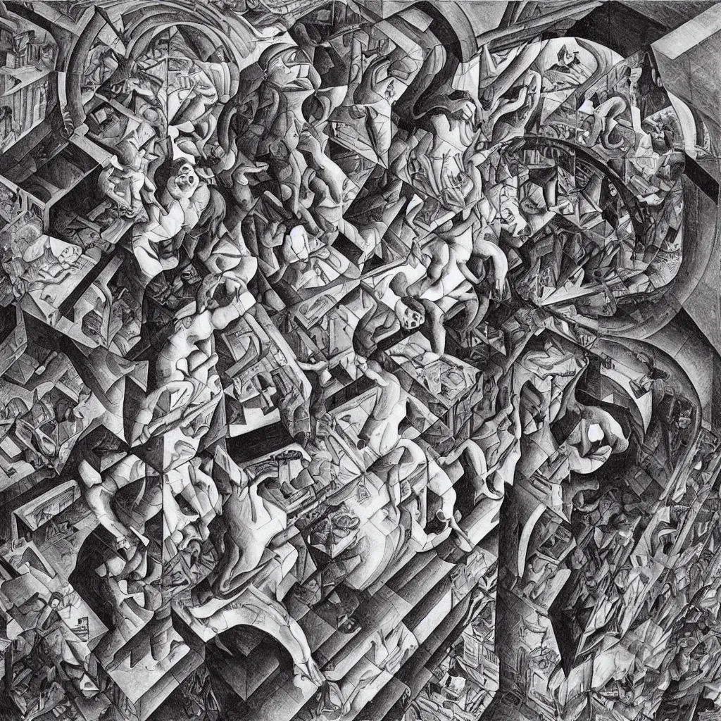 Image similar to subconscious psyche by escher