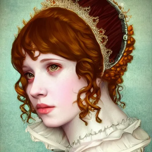 Prompt: a beautiful portrait of a teenage christina hendricks as a 1 6 th century noblewoman, fantasy, intricate, elegant, highly detailed, digital painting, artstation, concept art, matte, sharp focus, illustration, luminist and baroque style