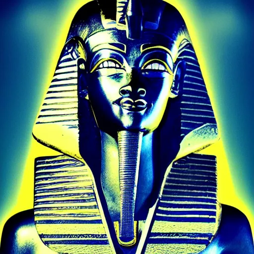 Prompt: egypt god, anubis, light beams, light lines, head, light circles, artstation, highly detailed, perfect lightning, pyramid, amon ra, crystall