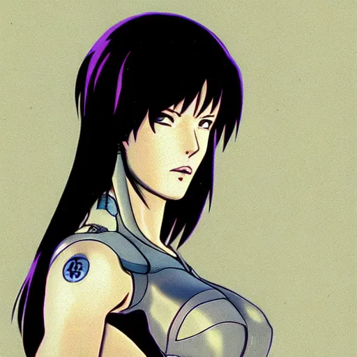 Prompt: Ghost in the Shell, GitS, perfect face, Asian face, full body, ! Motoko Kusanagi !, film, adaptation, style anime, by Masamune Shirow