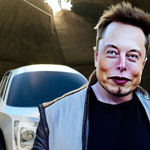 Image similar to elon musk with tusks