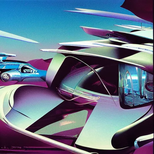 Image similar to surreal summer magnesium, art by syd mead and john berkey and annie leibovitz