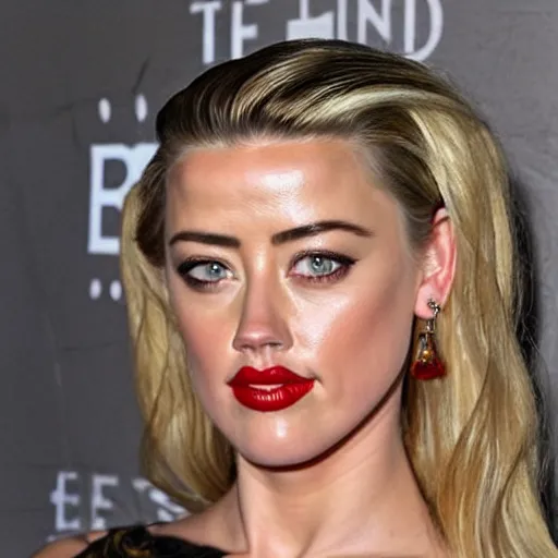 Image similar to gourd shaped like the face of amber heard hybrid intercross mix as a gourd