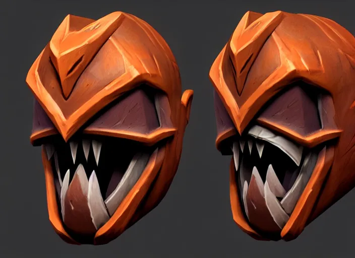 Image similar to brown wooden festeroot warlock head, stylized stl, 3 d render, activision blizzard style, hearthstone style, darksiders art style, greg rutkowski style