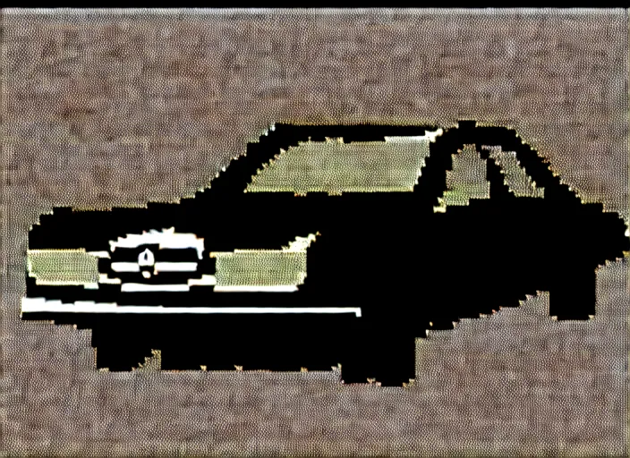 Image similar to burning wrecked mercedes 1 2 4, pixelart, monochrome gameboy, award winning. dramatic. trending on artstation, low resolution sync