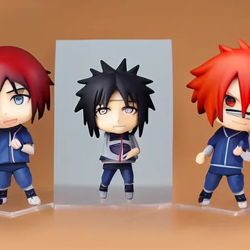 Prompt: high quality portrait flat matte painting of cute Uchiha Sasuke in the style of nendoroid and Toon naruto , flat anime style, thick painting, medium close-up