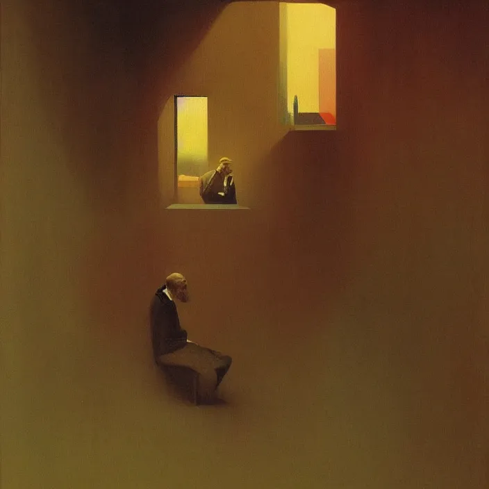 Prompt: portrait painting, science fiction, Edward Hopper and James Gilleard, Zdzislaw Beksinski, highly detailed