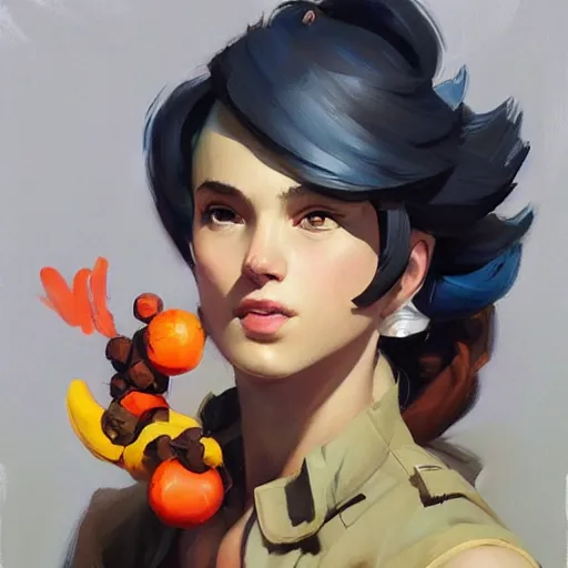 Prompt: greg manchess portrait painting of kiki delivery serives as overwatch character, medium shot, asymmetrical, profile picture, organic painting, sunny day, matte painting, bold shapes, hard edges, street art, trending on artstation, by huang guangjian and gil elvgren and sachin teng