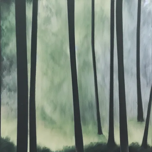 Prompt: acrylic forest woods moody background