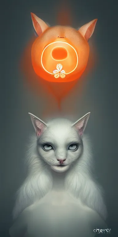 Image similar to cute animal bookmark by charlie bowater and anna dittmann and artgerm and clemens ascher, portrait, intricate, elegant, orange mist, product shot, macro, symmetrical face, highly detailed, dramatic lighting, sharp focus, octane render, trending on artstation, artstationhd, artstationhq, unreal engine, 4 k, 8 k