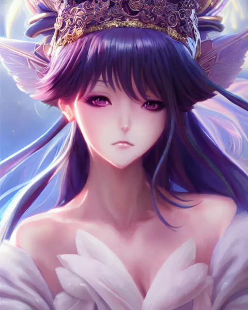 Image similar to character concept art of an anime goddess of dreams | | cute - fine - face, pretty face, realistic shaded perfect face, fine details by stanley artgerm lau, wlop, rossdraws, james jean, andrei riabovitchev, marc simonetti, and sakimichan, tranding on artstation