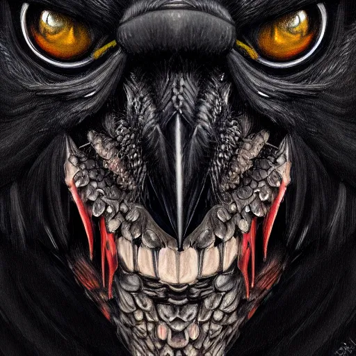 Image similar to portrait painting of a crow biker, sharp focus, award - winning, trending on artstation, masterpiece, highly detailed, intricate, anime, cartoon. art by merwild and ernesto irawan and rachel denton