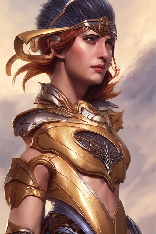 Image similar to amazon valkyrie athena, d & d, fantasy, portrait, highly detailed, headshot, digital painting, trending on artstation, concept art, sharp focus, illustration, art by artgerm and greg rutkowski and magali villeneuve