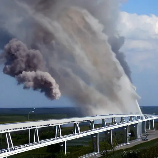 Image similar to Kerch Bridge exploding