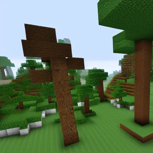 Image similar to minecraft valorant landscape tree