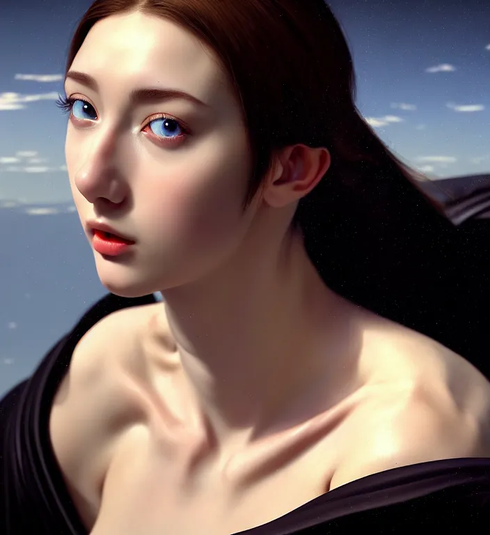 Prompt: hyperrealism photography computer simulation visualisation of parallel universe cgi european anime scene with beautiful highly detailed woman by caravaggio