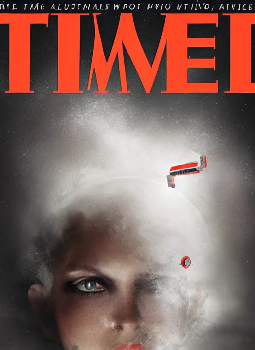 Image similar to TIME magazine cover, the coming AI singularity, by Marc Seguin, 4k