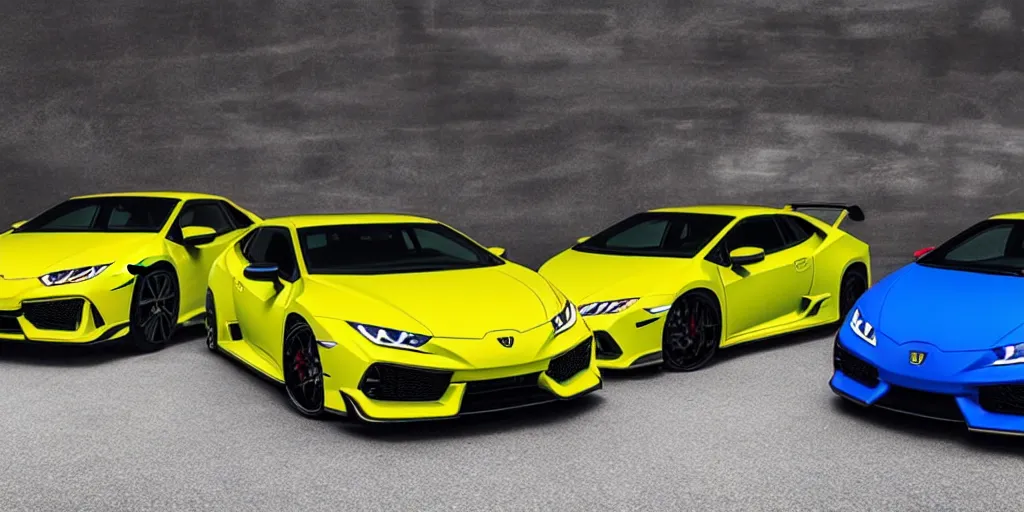 Image similar to a honda civic, r 3 4 and supra in the shape of lamborghini huracan car