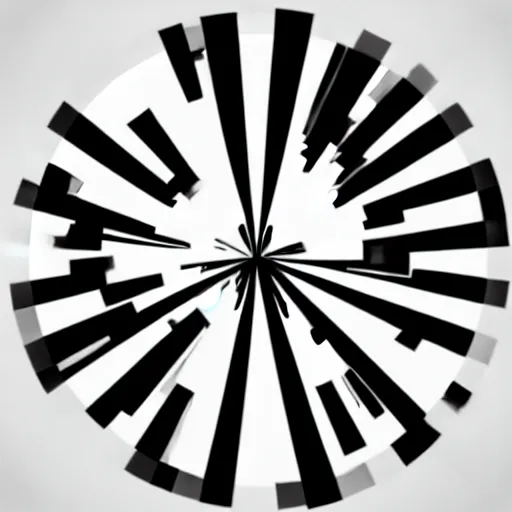 Image similar to a perfect circle, the outer edge of the circle is hugged by the silhouette of a city skyline, black and white, minimalist, in the style of a line drawing