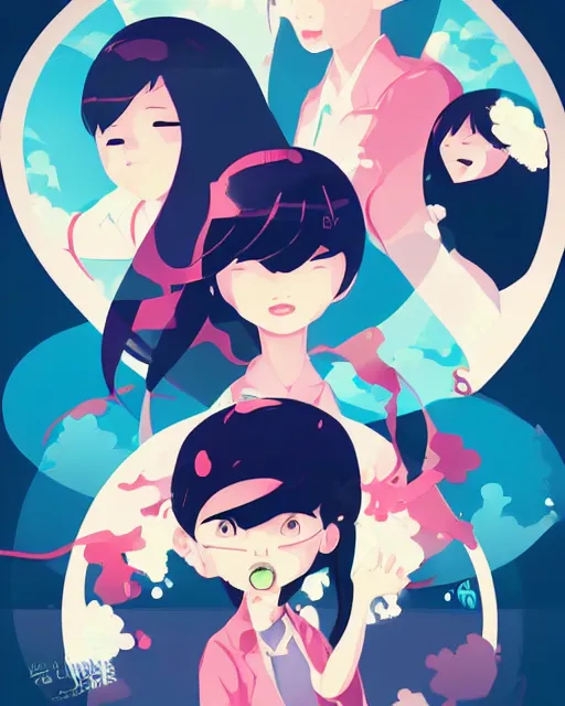 Prompt: a little girl science. clean cel shaded vector art. minimalist illustration art by lois van baarle, artgerm, helen huang by makoto shinkai and ilya kuvshinov, rossdraws