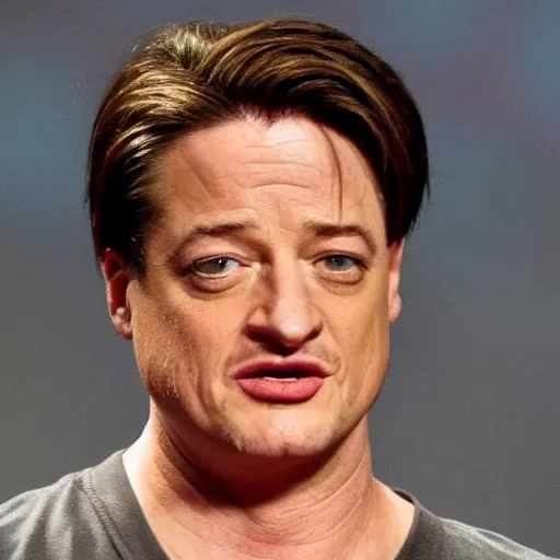 Prompt: brendan fraser crying and balding, hyper realistic,