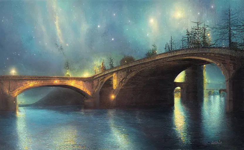 Prompt: bridge to the star, by paul chadeisson