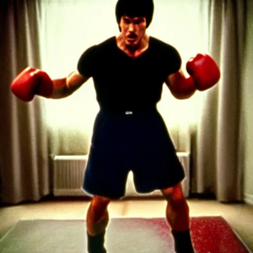 Prompt: rocky balboa playing playstation