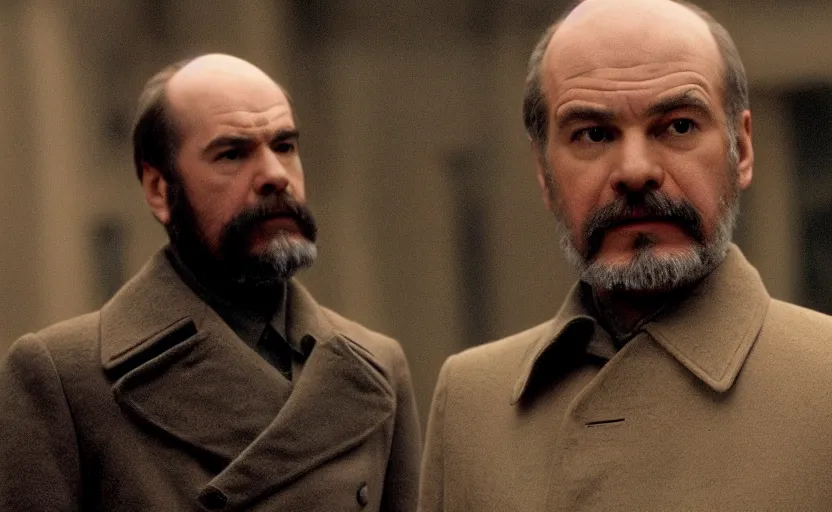 Image similar to Andrew Garfield as Lenin in 'CommUnism' (2003), movie still frame, oscar nominated cinematography, volumetric lighting, 8k resolution, beautiful composition