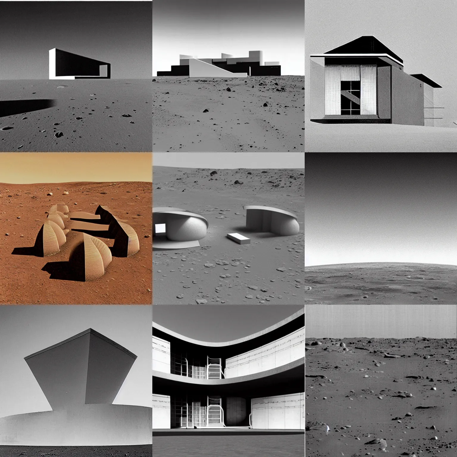 Prompt: Bauhaus architecture on Mars