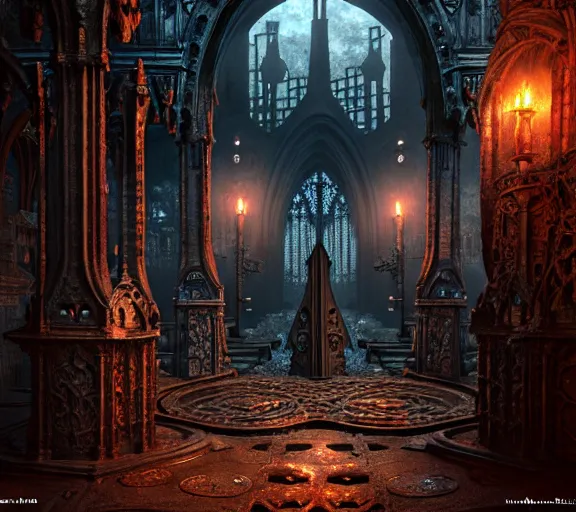 Image similar to steam necropolis, memento mori, gothic, neo - gothic, art nouveau, hyperdetailed copper patina medieval icon, stefan morrell, philippe druillet, ralph mcquarrie, concept art, steampunk, unreal engine, detailed intricate environment, octane render, moody atmospherics, volumetric lighting, ultrasharp, ominous, otherworldly