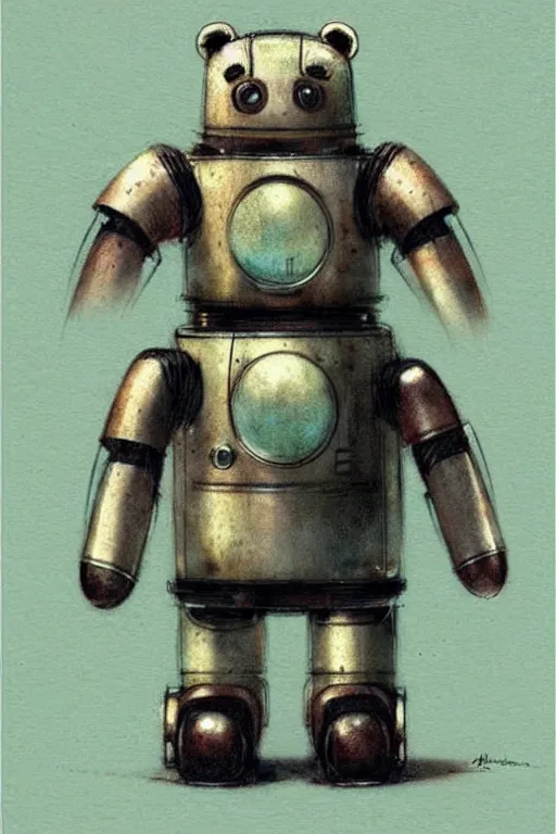 Prompt: ( ( ( ( ( 1 9 5 0 s retro future android robot bear. muted colors. ) ) ) ) ) by jean - baptiste monge,!!!!!!!!!!!!!!!!!!!!!!!!!