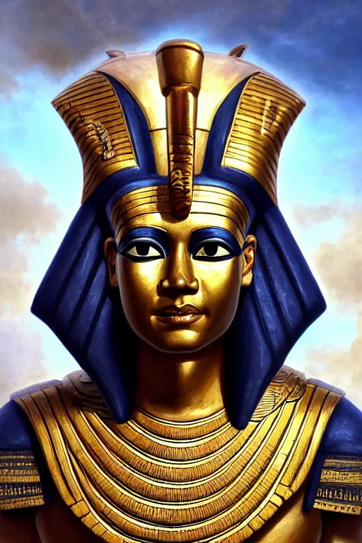 Image similar to egypt god osiris, god of the underworld, highly detailed, d & d, fantasy, highly detailed, digital painting, trending on artstation, concept art, sharp focus, illustration, global illumination, ray tracing, realistic shaded, art by artgerm and greg rutkowski and fuji choko and viktoria gavrilenko and hoang lap, sunny