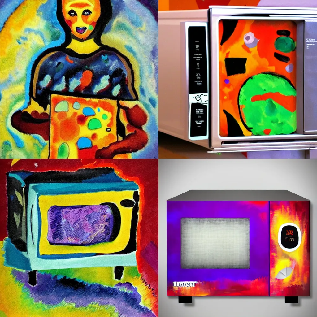 Prompt: sexy microwave oven halloween costume by kandinsky, colorful impasto, trending on artstation