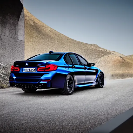 Image similar to “2018 BMW M5 Brochure photo, cinematic, 4K, ultra realistic”