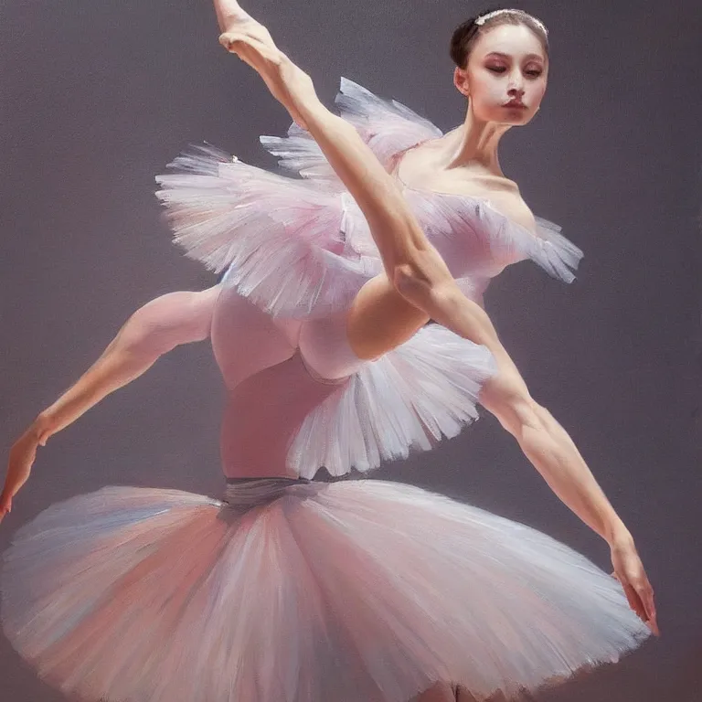 Image similar to a beautiful masterpiece painting of a ballet dancer by juan gimenez, award winning, trending on artstation,