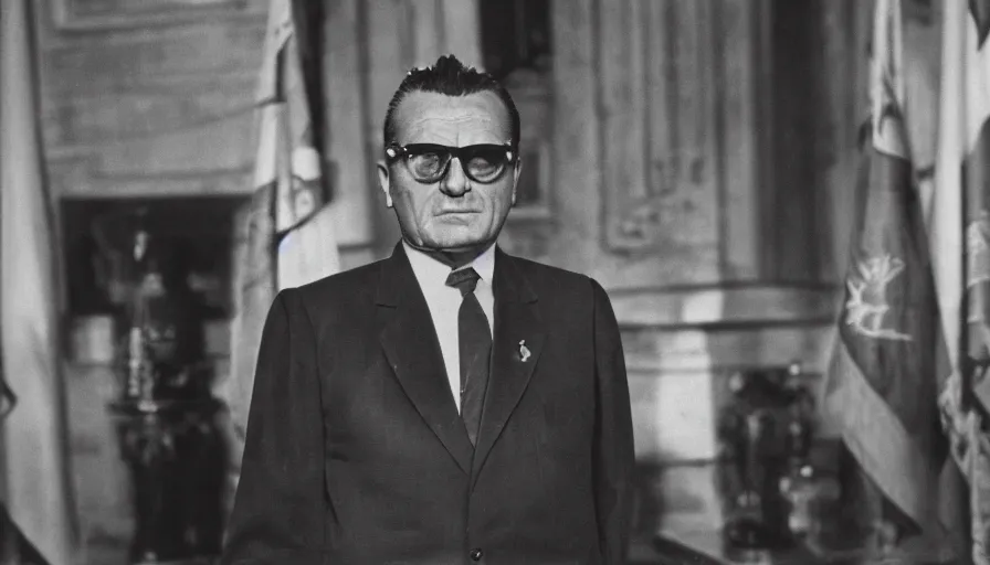 Prompt: color photo of Josip Broz Tito, canon 5d, high quality, criterion collection