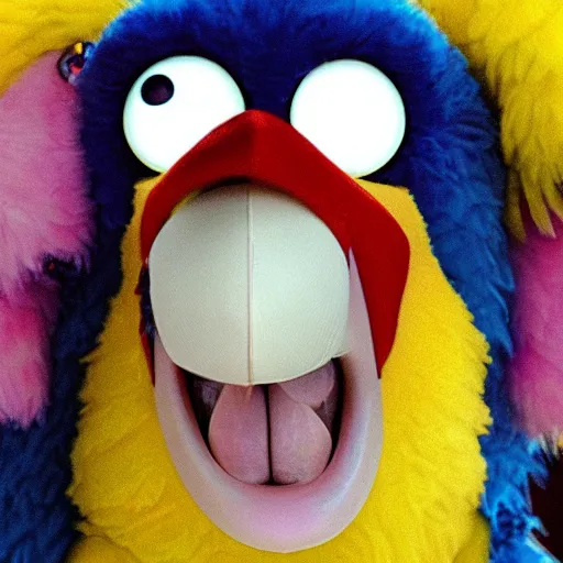 Image similar to big bird loses his mind