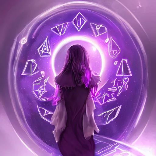 Prompt: a portal to another world, magic, runes, purple, scifi, digital art, trending on art station