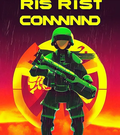 Prompt: risk of rain commando 6 0 s! sci - fi poster