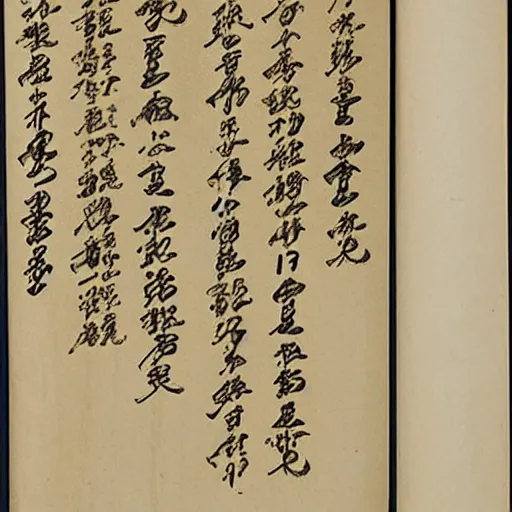 Image similar to a Japanese manuscript hand-written on papyrus