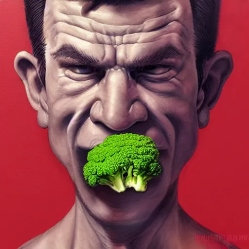 Image similar to a masterpiece portrait of popeye with huge biceps holding a broccoli. very detailed eyes. intricate, elegant, highly detailed. trending on artstation, digital art, by stanley artgerm lau, wlop, rossdraws, james jean, andrei riabovitchev, marc simonetti, yoshitaka amano