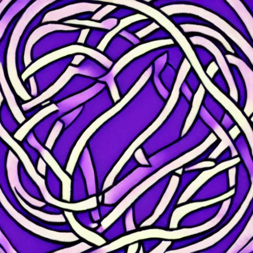 Prompt: purple tentacles forming into a celtic knot