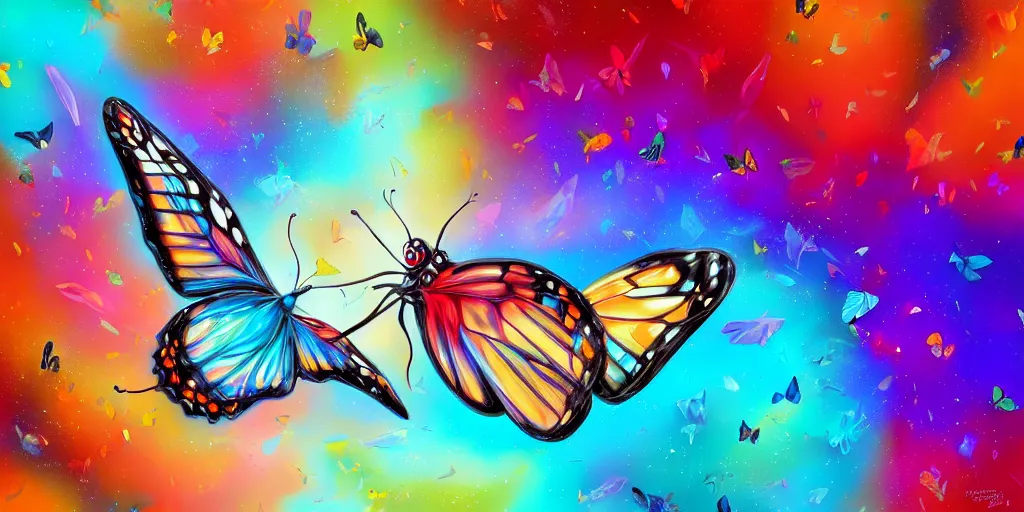 Prompt: Colorful Butterfly by Cyril Rolando, photorealistic, hyperdetailed, 8K.