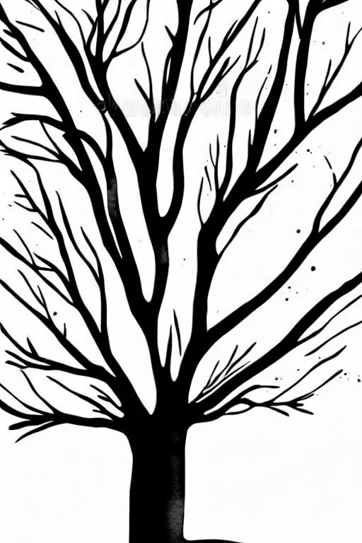 Image similar to minimalist watercolor art of a tree, illustration, vector art