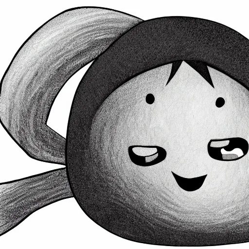 Prompt: Anime style illustration of a boulder with a face