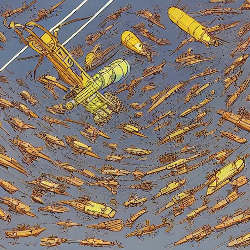 Prompt: james webb space telescop by geof darrow