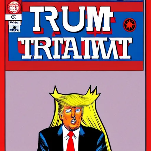 Prompt: donald trump as a superhero comic book cover marvel comics