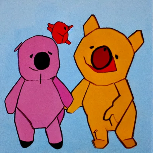 Image similar to origami pooh and piglet