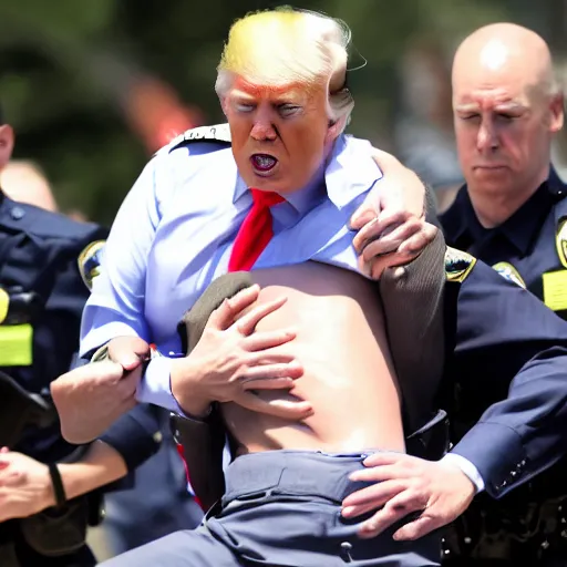 Prompt: donald trump being arrested